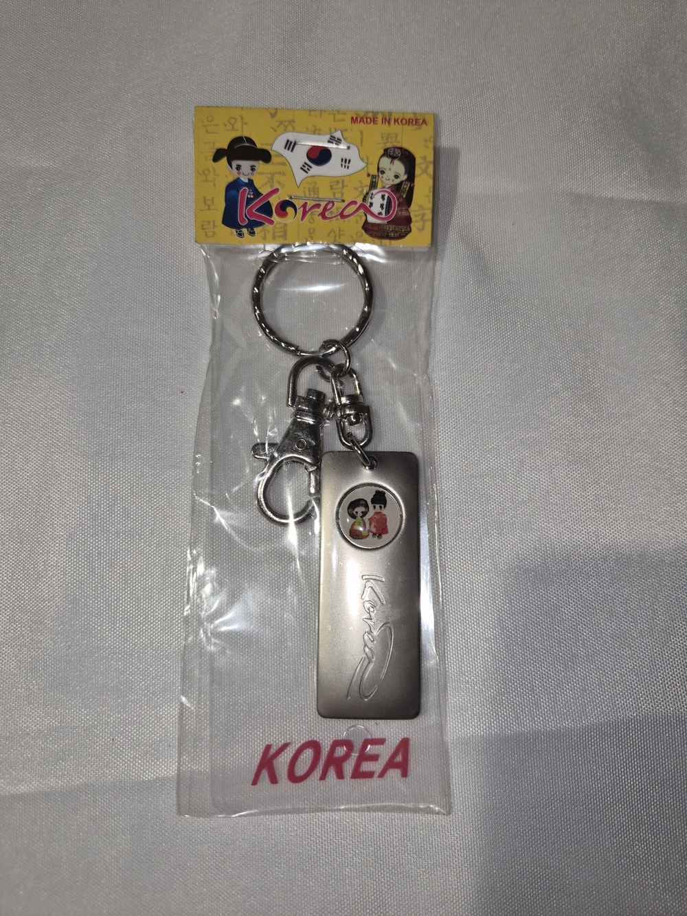 Silver Korea Metal Keychain Phone Accessory